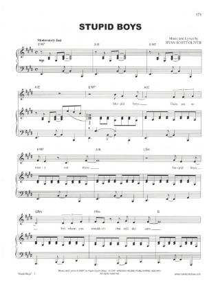 Picture of Stupid Boys, Ryan Scott Oliver, sheet music