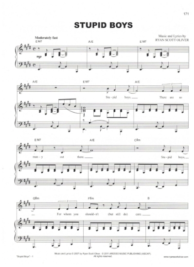 Picture of Stupid Boys, Ryan Scott Oliver, sheet music