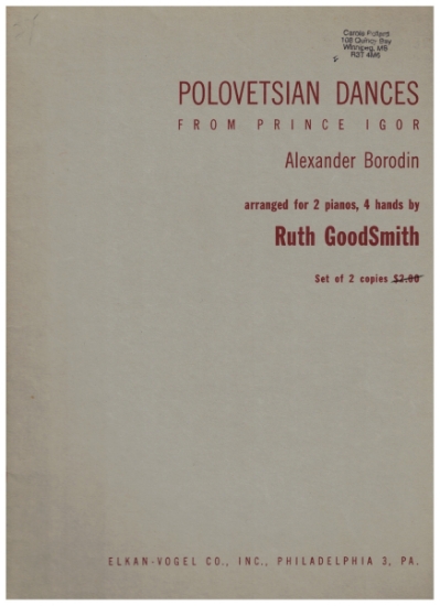 Picture of Polovetsian Dances, from opera "Prince Igor", Alexander Borodin,  arr. for 2 pianos - 4 hands, Ruth GoodSmith