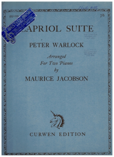 Picture of Capriol Suite, Peter Warlock, arr. for  2 pianos - 4 hands by Maurice Jacobson, piano duo folio