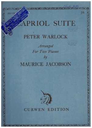 Picture of Capriol Suite, Peter Warlock, arr. for  2 pianos - 4 hands by Maurice Jacobson, piano duo, sheet music folio