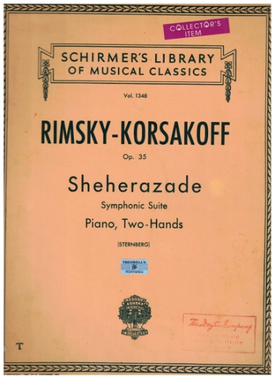 Picture of Sheherazade, Rimsky-Korsakoff Op. 35, piano duo, two pianos 4 hands, sheet music folio