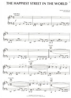 Picture of The Happiest Street in the World, Joe Raposo, sheet music