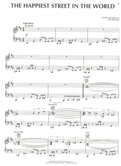 Picture of The Happiest Street in the World, Joe Raposo, sheet music