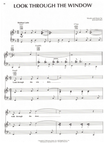Picture of Look Through the Window, Joe Raposo, sheet music