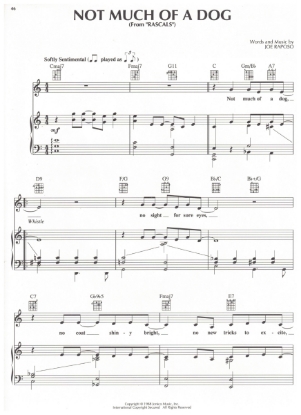 Picture of Not Much of a Dog, from "Rascals", Joe Raposo, sheet music