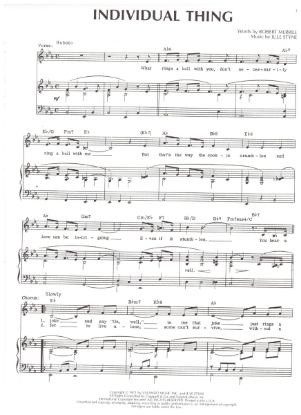 Picture of Individual Thing, from "Prettybelle", Robert Merrill & Jule Styne, pdf copy