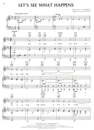 Picture of Let's See What Happens. from "Darling of the Day", E. Y. Harburg & Jule Styne, pdf copy 