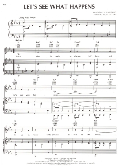 Picture of Let's See What Happens. from "Darling of the Day", E. Y. Harburg & Jule Styne, pdf copy 