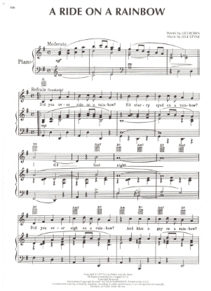 Picture of A Ride On A Rainbow, from "Ruggles of Redgap", Leo Robin & Jule Styne, sheet music