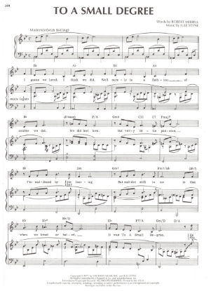 Picture of To A Small Degree, from "Prettybelle", Robert Merrill & Jule Styne, sheet music