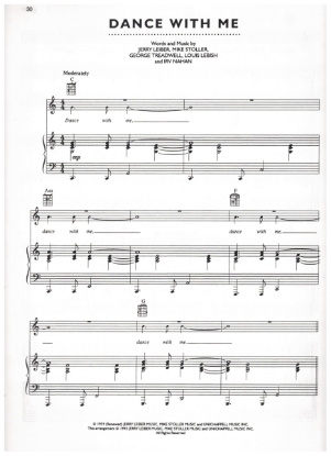 Picture of Dance With Me, recorded by "The Drifters", Jerry Leiber & Mike Stoller, sheet music