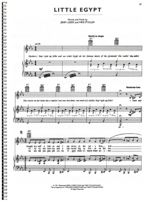 Picture of Little Egypt, recorded by "The Coasters", Jerry Leiber & Mike Stoller, sheet music