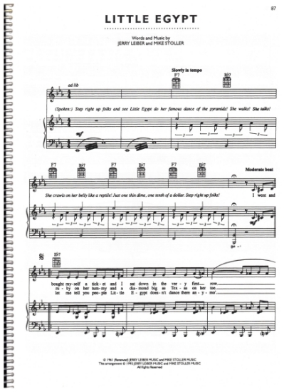 Picture of Little Egypt, recorded by "The Coasters", Jerry Leiber & Mike Stoller, sheet music