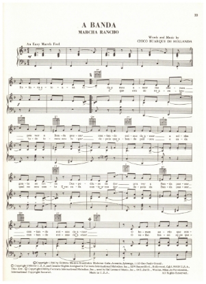 Picture of A Banda (Marcha Rancho), Chico Buarque de Hollanda, recorded by Herb Alpert & the Tijuana Brass, sheet music