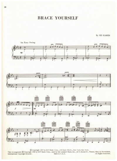 Picture of Brace Yourself, Sid Ramin, sheet music