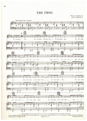 Picture of The Frog, written & recorded by Joa'o Donato, sheet music
