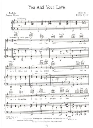 Picture of You And Your Love, Johnny Mercer & Johnny Green, sheet music