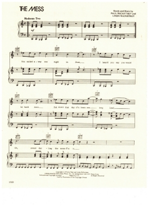 Picture of The Mess, Paul & Linda McCartney, recorded by Wings, sheet music