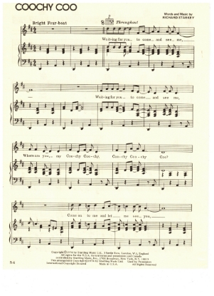 Picture of Coochy Coo, Richard Starkey, recorded by Ringo Starr, sheet music