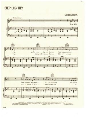 Picture of Step Lightly, Richard Starkey, recorded by Ringo Starr, sheet music