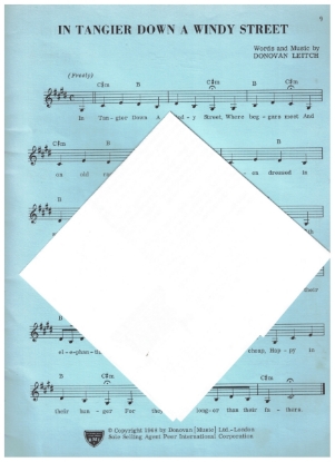 Picture of In Tangier Down a Windy Street, Donovan Leitch, sung by Donovan, sheet music