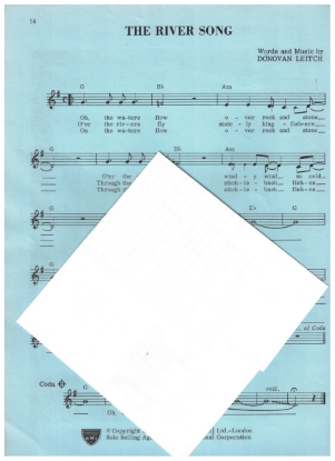 Picture of The River Song, Donovan Leitch, sung by Donovan, sheet music