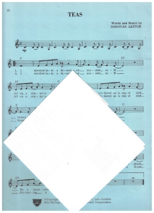 Picture of Teas, Donovan Leitch, sung by Donovan, sheet music