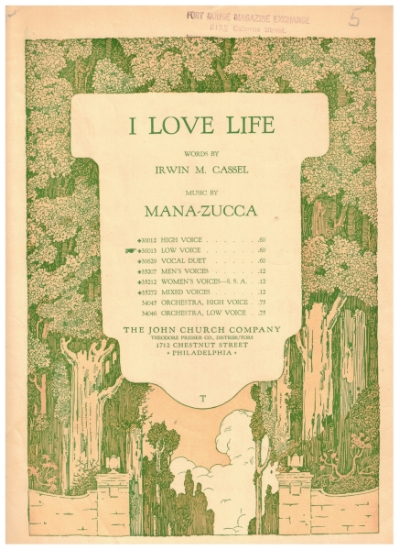 Picture of I Love Life, Elsie J. Stern & Mana-Zucca Op. 29 No. 1, low voice solo