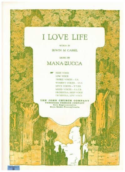 Picture of I Love Life, Elsie J. Stern & Mana-Zucca Op. 29 No. 1, high voice solo