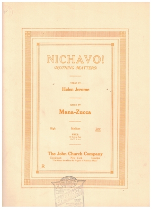 Picture of Nichavo (Nothing Matters), Helen Jerome & Mana-Zucca, low voice solo