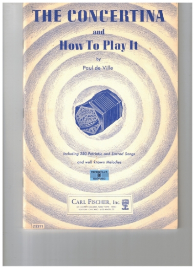 Picture of The Concertina and How to Play It, Paul de Ville, instructional songbook, sheet music folio
