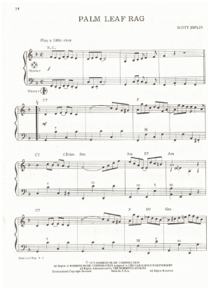Picture of Palm Leaf Rag, Scott Joplin, arr. Pietro Deiro Jr. for accordion solo, pdf copy 