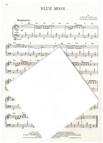 Picture of Blue Moon, Lorenz Hart & Richard Rodgers, arr. Pietro Deiro Jr. for accordion solo, pdf copy
