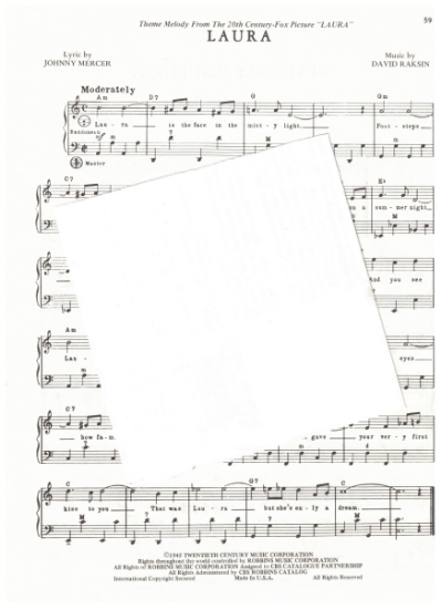 Picture of Laura, Johnny Mercer & David Raskin, arr. Pietro Deiro Jr. for accordion solo, pdf copy