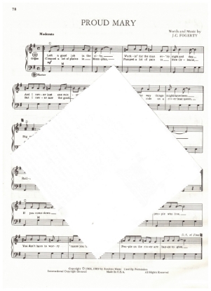 Picture of Proud Mary, John Fogerty, recorded by CCR, arr. Pietro Deiro Jr. for accordion solo, sheet music