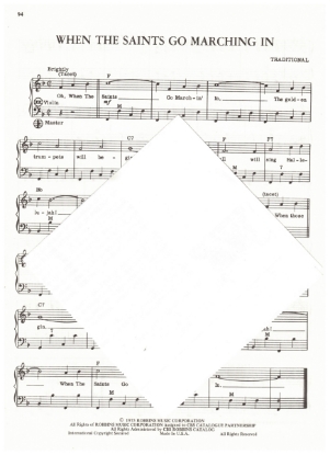 Picture of When the Saints Go Marching In. folk song, arr. Pietro Deiro Jr. for accordion solo, sheet music