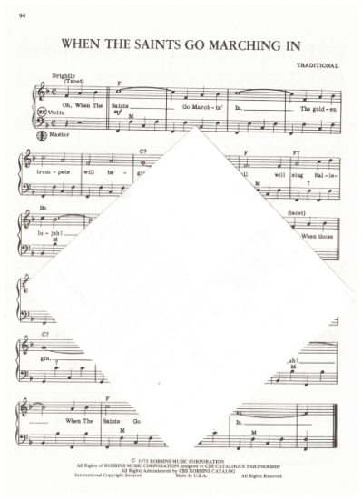 Picture of When the Saints Go Marching In. folk song, arr. Pietro Deiro Jr. for accordion solo, sheet music