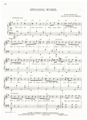 Picture of Spinning Wheel, David Clayton Thomas, recorded by Blood Sweat & Tears, arr. Pietro Deiro Jr. for accordion solo, pdf copy 