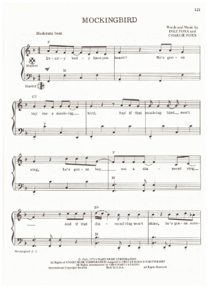 Picture of Mockingbird, Inez & Charlie Foxx, arr. Pietro Deiro Jr. for accordion solo, pdf copy