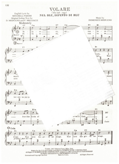 Picture of Volare (Nel blu dipinto di Blu) written & recorded by Domenico Modugno, arr. Pietro Deiro Jr. for accordion solo, pdf copy 