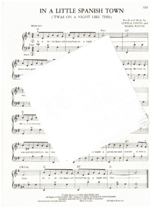 Picture of In a Little Spanish Town, Lewis/ Young/ Mabel Wayne, arr. Pietro Deiro Jr. for accordion solo, pdf copy 