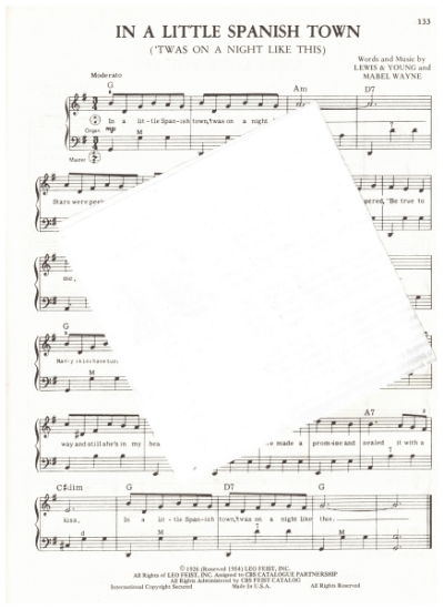Picture of In a Little Spanish Town, Lewis/ Young/ Mabel Wayne, arr. Pietro Deiro Jr. for accordion solo, pdf copy 