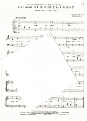 Picture of Love Makes the World Go 'Round, from M.C. "Carnival", Robert Merrill, arr. Pietro Deiro Jr. for accordion solo, pdf copy 