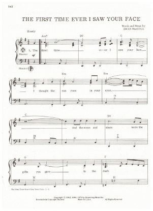 Picture of The First Time Ever I Saw Your Face, Ewan MacColl, popularized by Roberta Flack, arr. Pietro Deiro Jr. for accordion solo, pdf copy 