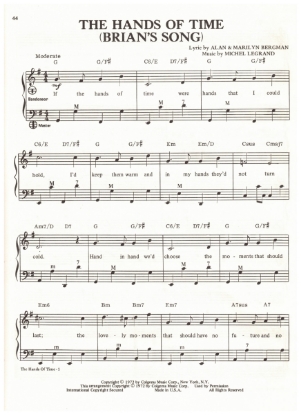 Picture of The Hands of Time (Brian's Song), Alan & Marilyn Bergman/ Michel Legrand, arr. Pietro Deiro Jr. for accordion solo, pdf copy