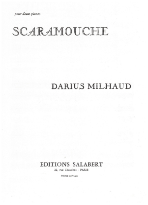 Picture of Scaramouche, Darius Milhaud, piano duo, two pianos four hands