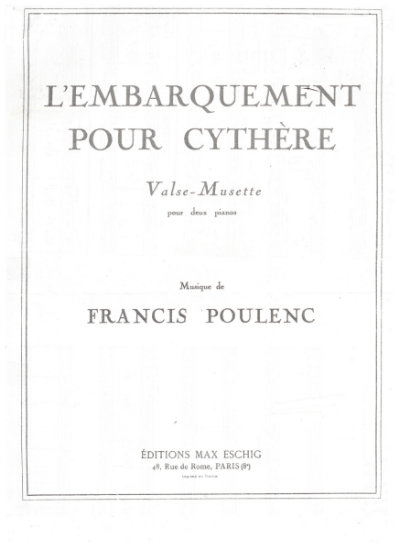 Picture of L'embarquement pour Cythere, Francis Poulenc, piano duo, two pianos four hands