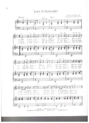 Picture of Love Is Surrender, Ralph Carmichael, recorded by The Carpenters, sheet music