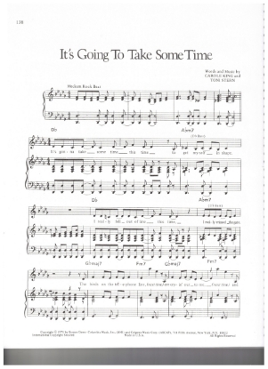 Picture of It's Going To Take Some Time, Carole King & Toni Stern, recorded by The Carpenters, sheet music, pdf copy
